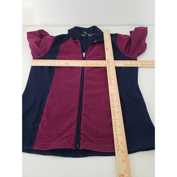 Lauren Ralph Lauren Active Jacket Stripe Cotton Mock Neck Womens Size Large - Picture 5 of 7